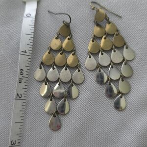Chicos dangle earrings two tone metal gold silver